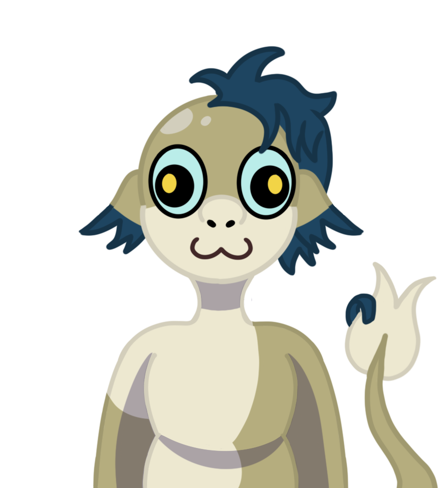Digital art of Vee in her basilisk form facing the camera with a closed mouth.